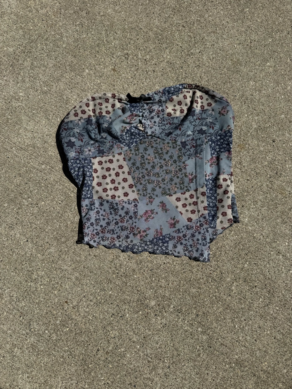 Floral Patchwork Blue Women's Tank Top